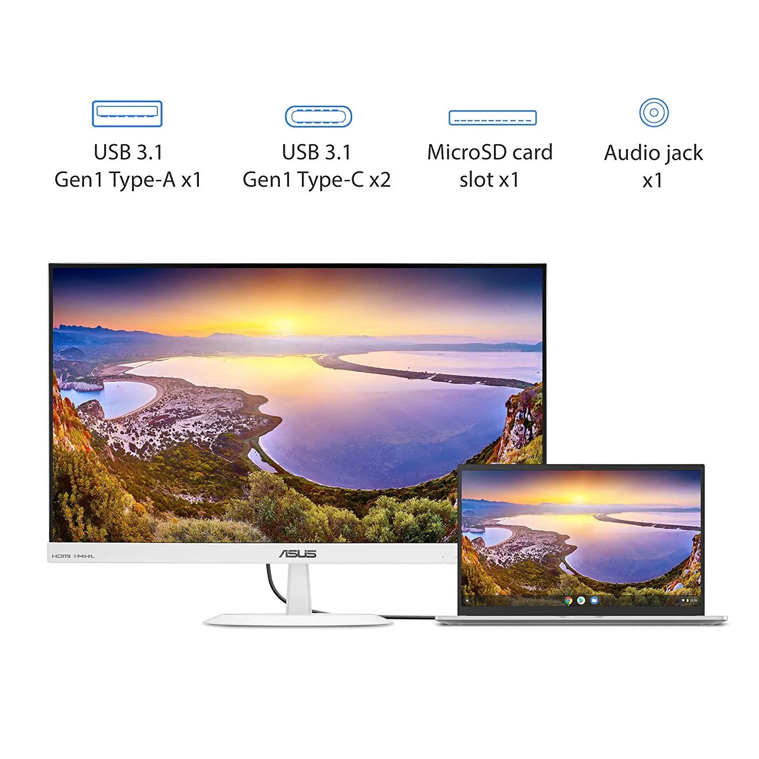 ASUS C425TA-WH348 14" FHD m3-8100Y 1.1GHz Intel UHD Graphics 4GB RAM 128GB SSD Chrome OS Silver