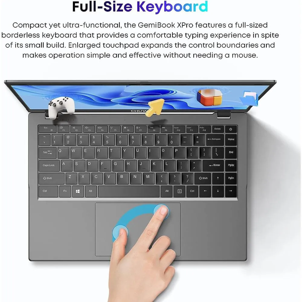 CHUWI CW-1528 GemiBook 14" QXGA J4125 2GHz Intel UHD Graphics 600 8GB RAM 256GB SSD Win 10 Home Grey