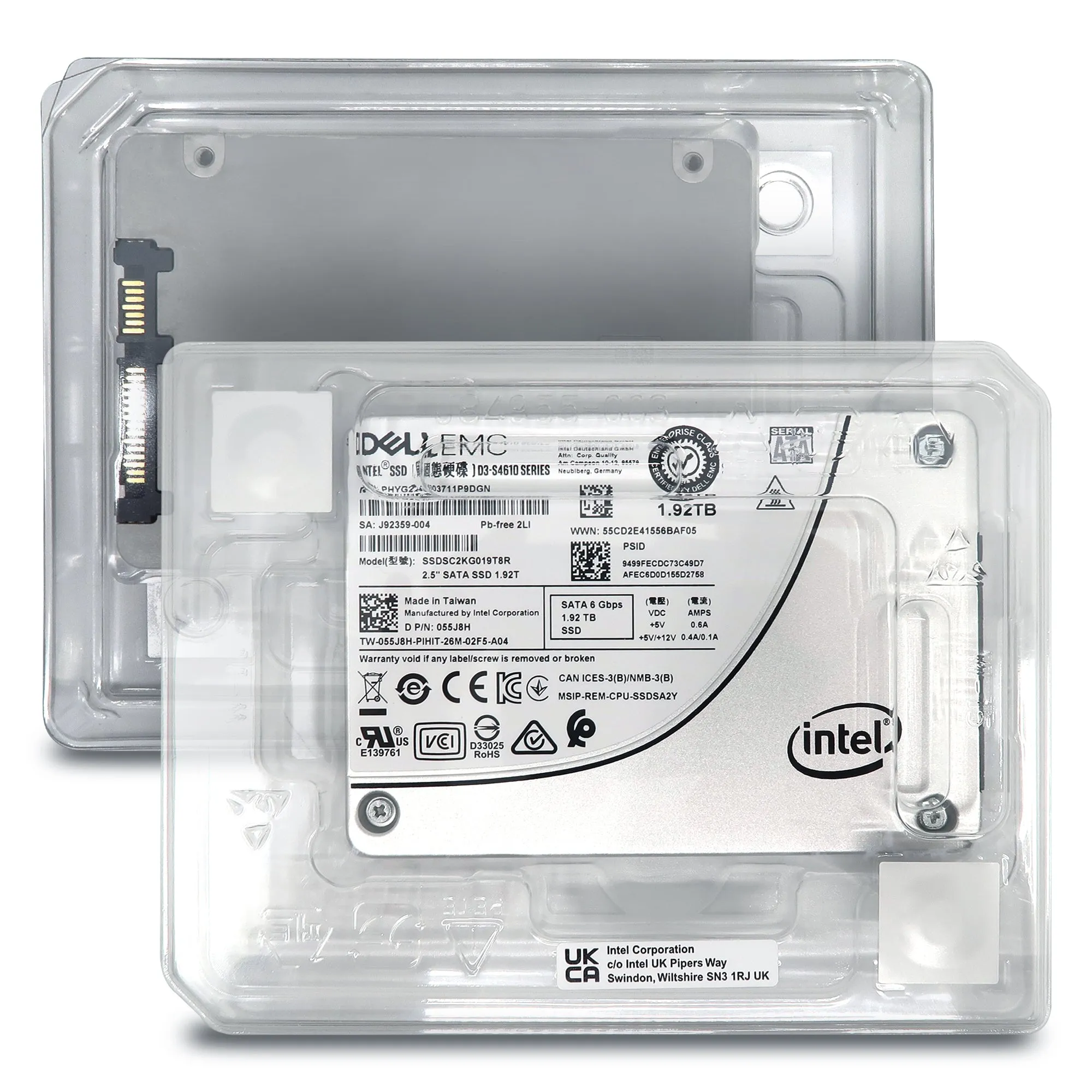 Dell D3-S4610 SSDSC2KG019T8R 055J8H 1.92TB SATA 6Gb/s 3D TLC 3DWPD 2.5in Solid State Drive