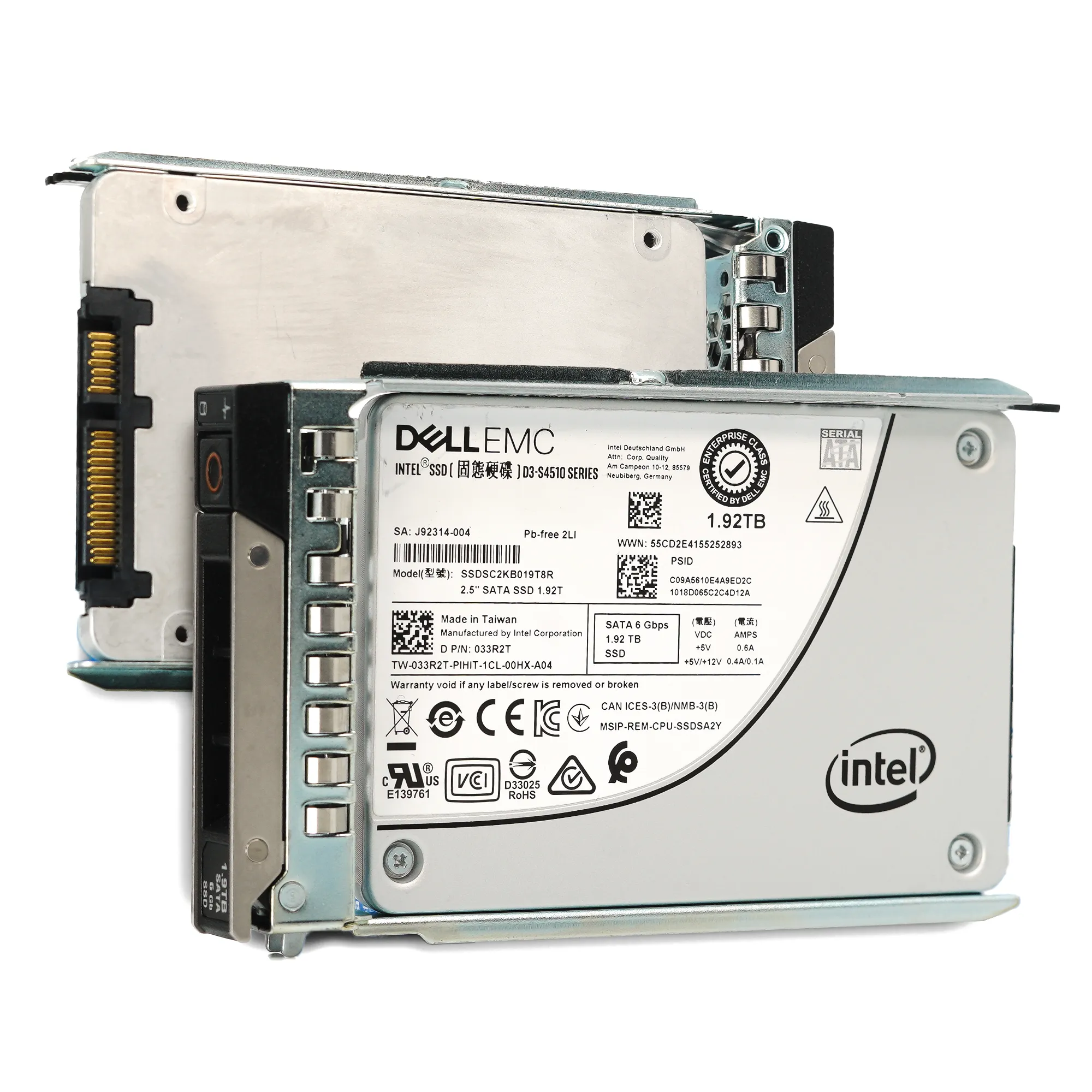 Dell G14 33R2T SSDSC2KB019T8R 1.92TB SATA 6Gb/s 1DWPD Read Intensive 2.5in Refurbished SSD