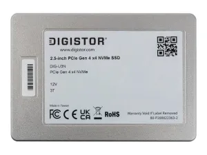 DIGISTOR - SSD - Mixed Use, High Performance - encrypted - 1.6 TB - 3 DWPD - internal - 2.5 - U.3 PCIe 4.0 x4 (NVMe) - 256-bit DIG-P4U30G30-01600