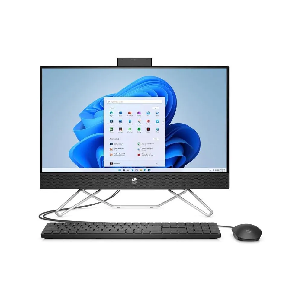 HP 24-cb1133m 23.8" FHD Ryzen 3 5425U 2.7GHz AMD Radeon Graphics 8GB RAM 512GB SSD Win 11 Home Black