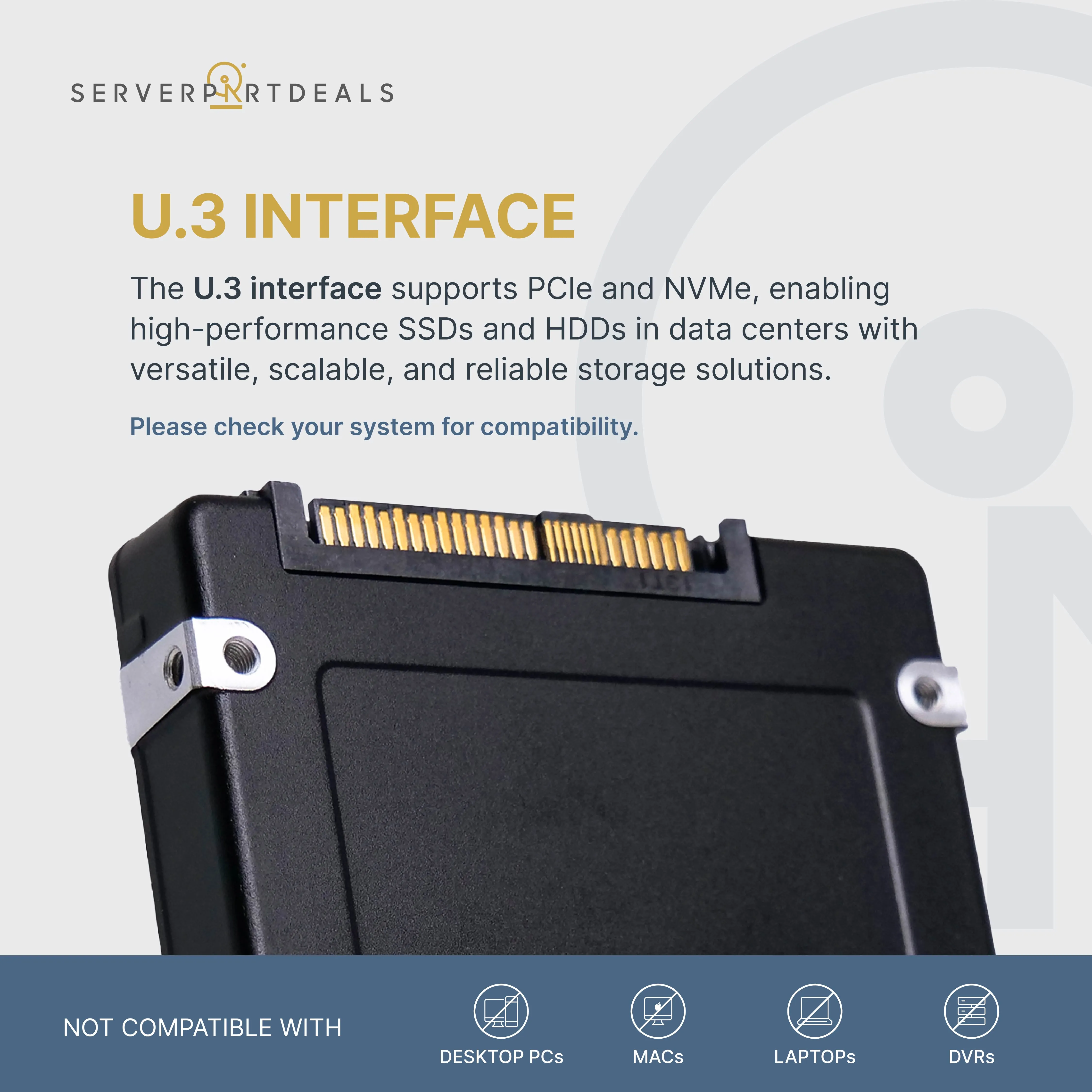 HP Generation 8 VO001920KXPTN P55173-002 1.92TB 1 DWPD PCIe Gen 4.0 x4 8GB/s 4D V6 TLC U.3 NVMe 2.5in Solid State Drive