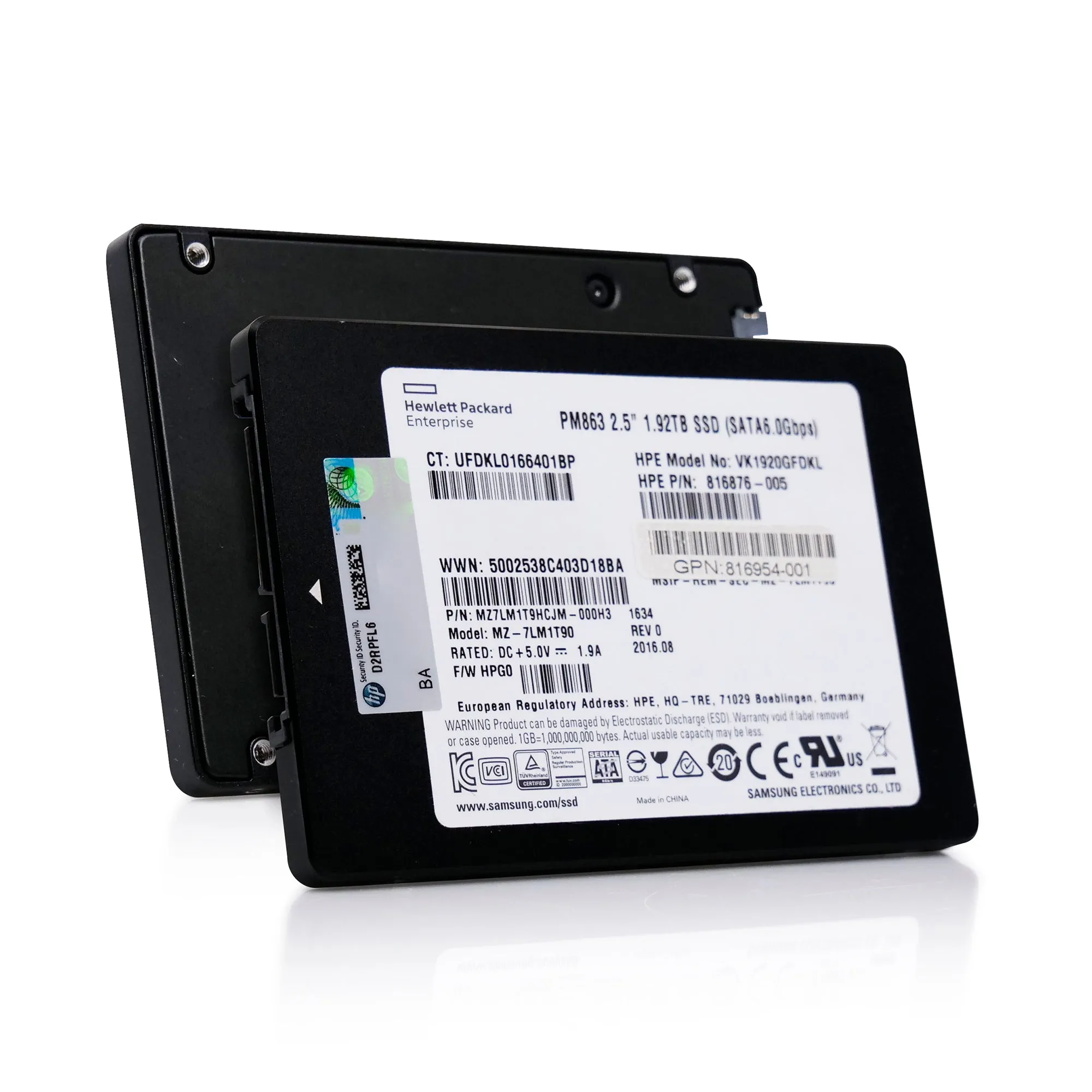 HP VK1920GFDKL 1.92TB SATA 6Gb/s 3D TLC 2.5in Solid State Drive
