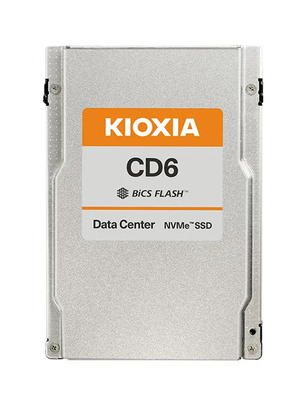 Kioxia CD6-R KCD6XLUL7T68 7.68TB 1 DWPD PCIe Gen 4.0 x4 8GB/s U.3 NVMe 2.5in Recertified Solid State Drive