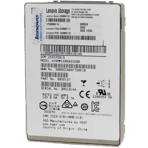 Lenovo Ultrastar SSD1600MM HUSMM1680ASS200 00MM719 800GB SAS 12Gb/s Write Intensive MLC 2.5in Refurbished SSD