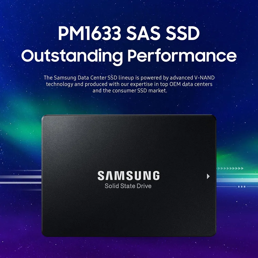 Samsung PM1633 MZILS1T9HCHP MZ-ILS1T90 1.92TB SAS 12Gb/s 2.5" AES 256-bit SSD
