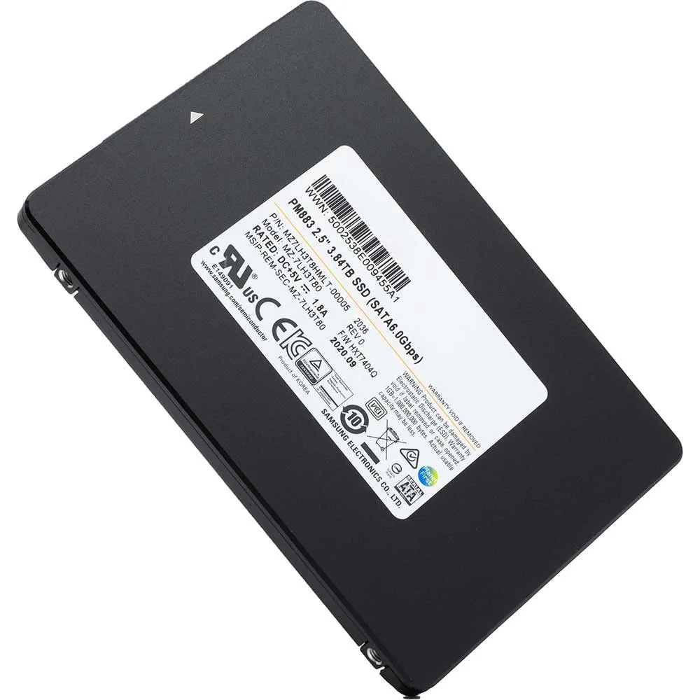 Samsung PM883 MZ7LH3T8HMLT 3.84TB SATA 6Gb/s 2.5" AES 256-bit Manufacturer Recertified SSD