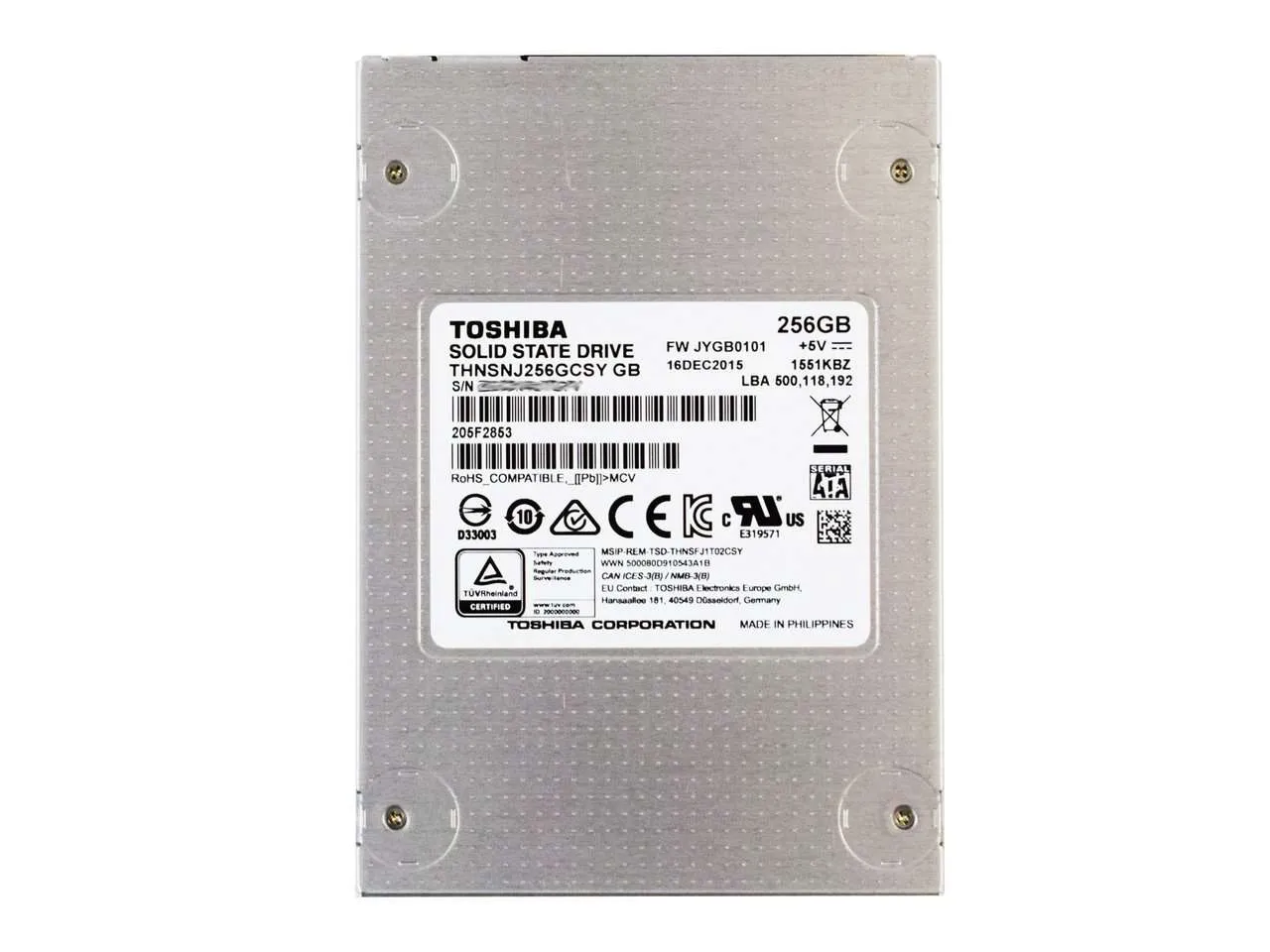 Toshiba HG6 THNSNJ256GCSY 256GB SATA 6Gb/s 2.5" Manufacturer Recertified SSD
